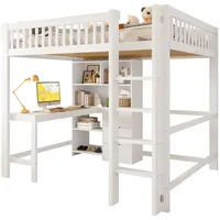 stilvora Hochbett 140 x 200 cm Kiefer massiv weiß