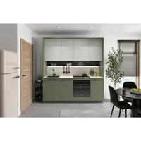 Visiona Küchenleerblock Milino Small-Smg/Pg, Grau, Dunkelgrün, Hellgrün, Holzwerkstoff, 2 Schublade(n) Schubladen, 210 cm, FSC Mix, Zusatzausstattung erhältlich, links aufbaubar, rechts aufbaubar, Küchen, Küchenzeilen & Küchenblöcke, Küchenzeilen ohne Geräte