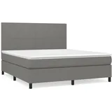 vidaXL Boxspringbett mit Matratze Dunkelgrau 160x200 cm Stoff1399147