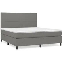 vidaXL Boxspringbett mit Matratze Dunkelgrau 160x200 cm Stoff1399147