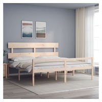 furnicato Bett Seniorenbett mit Kopfteil 200x200 cm Massivholz braun