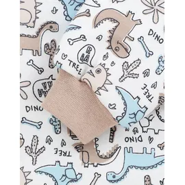 TupTam Schlafsack mit Beinen und Ärmeln 2.5 TOG, OEKO-TEX zertifiziert, Farbe: Dino beige blau), Größe: 104-110 - 104-110