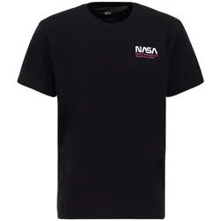 T-Shirt ALPHA INDUSTRIES "Alpha Industries Men - T-Shirts Skylab NASA T-Shirt", Herren, Gr. S, rot (schwarz, magenta), Obermaterial: 100% Baumwolle, Kurzarm, Shirts