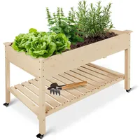 Juskys Hochbeet Freya mit Rädern 123 x 83 x 60 cm