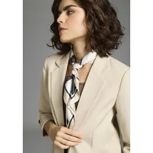LAURA SCOTT Nickituch LAURA SCOTT, Damen, schwarz (creme, schwarz), Web, Polyester, bedruckt, geblümt, gemustert, Modetücher, mit großem Milfleur Muster