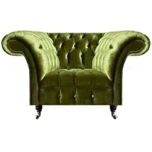 aea Luxuriöse Möbel Wohnzimmer Design Sessel Polstermöbel Textil Sitz Chesterfield