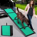 170cm Hunderampe,Hunderampe Auto Klappbar mit Rutschfester Teppichoberfläche,Hundetreppe Auto für SUVs, LKWs & Outdoor Treppen, Tragbare & Langlebige Hunderampe Auto für Große Hunde bis 110kg