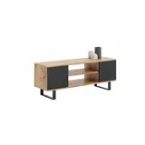 Kobi Focus TV-Lowboard 135 x 40 x 49 cm Schwarz/Mit Eiche