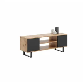 Kobi Focus TV-Lowboard 135 x 40 x 49 cm Schwarz/Mit Eiche