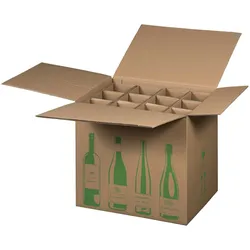 VEPATIM 5x Weinversandkarton ECO für 12 Weinflaschen mit DHL Zertifizierung