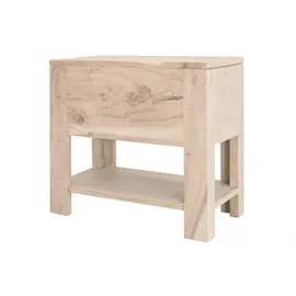 MASSIVMOEBEL24.DE Nachtschrank Akazie 50 x 35 x 45 cm Weiß