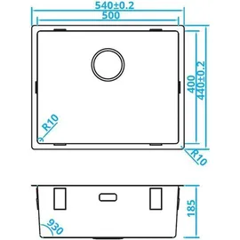 Solido Cablpp50r10 rechts Einbau Flächenbündig Edelstahl Handbetätigung 440 x 185 mm