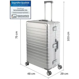 TRAVELHOUSE Oslo 4-Rollen 75 cm / 102 l silber/rot/grau/schwarz
