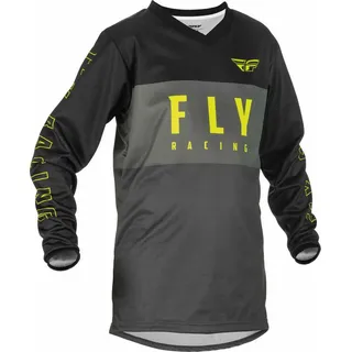 FLY RACING F-16 Jugend Motocross Jersey, schwarz-grau-gelb, Größe S