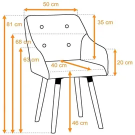 Estexo Esszimmerstuhl Küchenstuhl Stuhl 2er Set Vintage Essstuhl Stoffbezug Holz Grau