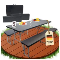 NovaTerra Bierzeltgarnitur Festzeltgarnitur Klappbarer Buffettisch + 2 Bänke Set