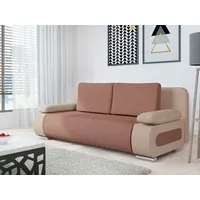 MIRJAN24 Schlafsofa Emma, mit Schlaffunktion und Bettkasten, Freistehendes, Aufklappbares, 3-Sitzer rosa
