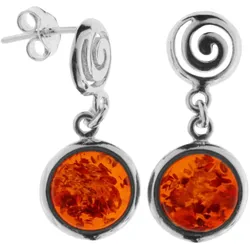 Paar Ohrhänger OSTSEE-SCHMUCK "Ostsee-Schmuck Ohrhänger Spirale Ohrhänger Spirale", weiß, Ohrringe, Damen, 29 x 12mm, Silber 925 (Sterlingsilber)