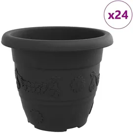 vidaXL Runder Blumentopf Ø 26 x 21,5 cm Schwarz