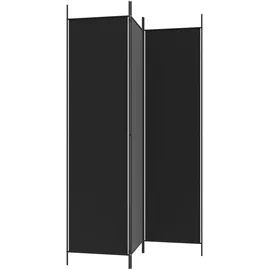 vidaXL 3-tlg. Paravent Schwarz 150x200 cm Stoff