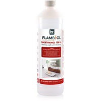 Höfer Chemie 1 L FLAMBIOL® Bioethanol 99,9% Premium für Ethanol Kamin, Ethanol Feuerstelle, Ethanol Tischfeuer und Bioethanol Kamin