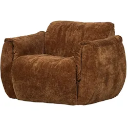 Drehsessel Baggy aus 3D-Chenille-Stoff, Mittelbraun