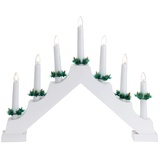 matrasa Kerzenbrücke Schwibbogen Lichterbogen mit 7 Kerzen Lampen - 30 cm