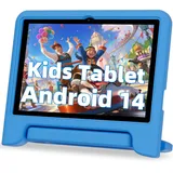 JIKOCXN Kinder Tablet 10 Zoll, Octa Core Android 14 Tablet für Kinder, 10GB RAM+64GB ROM, 1280x800 LCD Touchscreens, 6000mAh, WLAN 5, BT5.0, Dual Kamera, GPS (Blau)
