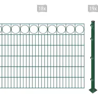 Arvotec Doppelstabmattenzaun »ESSENTIAL 120 zum Aufschrauben "Ring" mit Zierleiste«, Zaunhöhe 120 cm, Zaunlänge 2 - 60 m 44977029-0 dunkelgrün H/L: 120 cm x 36 m