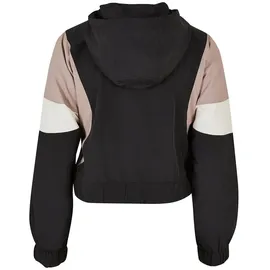 URBAN CLASSICS 3-tone Crinkle Jacke Black / Dusk Rose / Whitesand 4XL