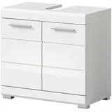 inn.furn Waschbeckenunterschrank 60 x 56 cm Weiß Hochglanz