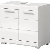 inn.furn Waschbeckenunterschrank 60 x 56 cm Weiß Hochglanz