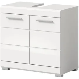 inn.furn Waschbeckenunterschrank 60 x 56 cm Weiß Hochglanz