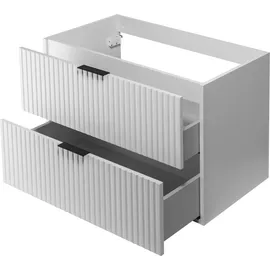 Rodan | Waschbeckunterschrank 80cm | Weiß matt | B/H/T 80/57/46cm | 2 Softclose-Schubladen | Badezimmerschränke, Badmöbel, Waschbecken Unterschr... - Weiß
