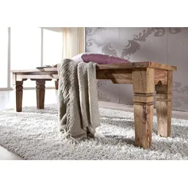 MASSIVMOEBEL24.DE Holzbank Sheesham Grau 140 x 40 x 45 cm