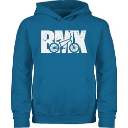 Shirtracer Hoodie Bmx Fahrrad weiß Kinder Sport Kleidung blau 128 (7/8 Jahre)