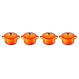 Le Creuset Mini-Cocotte Topf-Set 4-tlg. ofenrot