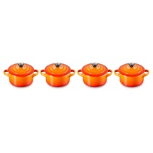 Le Creuset Mini Cocotte Topf-Set 4-tlg. ofenrot