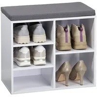 KESPER Schuhschrank mit Sitzkissen 51,5 x 48 x 29,5 cm grau/weiß