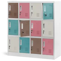 Jan Nowak Schließfachschrank Metall 120 cm x 110 cm x 45 cm grau mit 12 Fächern