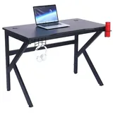 BC-ELEC Gamer-Schreibtisch 110x60x75cm Schwarz