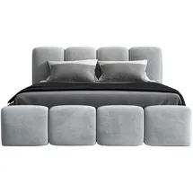 a&j möbelland Polsterbett DONA mit Matratze und Bettkasten - 140x200 - Silber 15