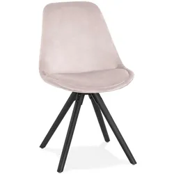 Kadima Design Esszimmerstuhl Classic, Polsterstuhl Design | Buchenholz & Samt | Rosa, schwarze Beine | HoReCa-tauglich | Velanox Kollektion