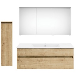 Get2You Badmöbel-Set »twenty one«, 4-teilig, Waschbecken BxHxT: 122 x 1,5 x 51 cm, montiert - braun