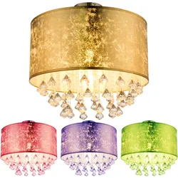 Deckenlampe dimmbar Smart LED Deckenleuchte App Sprach Steuerung Wohnzimmerlampe Kristalle gold, 8,5W 806lm warmweiß-kaltweiß, DxH 30x31 cm