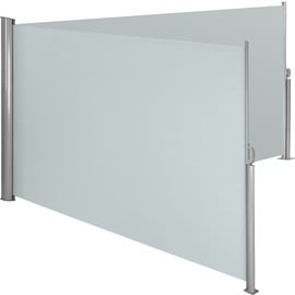 Tectake Aluminium Doppel Seitenmarkise 200 x 600 cm grau