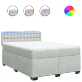 vidaXL Boxspringbett 140 x 200 cm Hellgrau