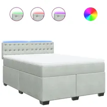vidaXL Boxspringbett 140 x 200 cm Hellgrau