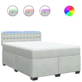 vidaXL Boxspringbett 140 x 200 cm Hellgrau
