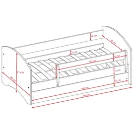 les tendances Kinderbett Feuerwehr 80 x 160 cm MDF weiß